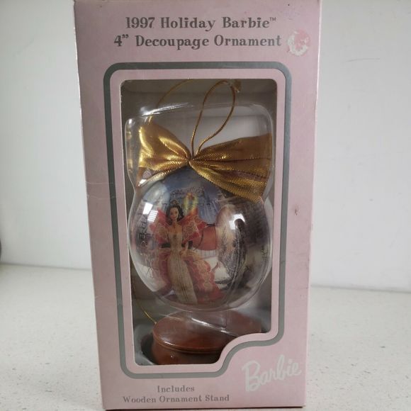 1997 HOLIDAY BARBIE DECOUPAGE ORNAMENT' KMART EXCLUSIVE - Picture 4 of 12